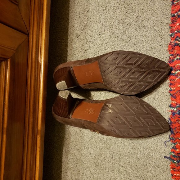 Via Spiga Brown Suede Double Monk Strap Booties/Pumps - Picture 2 of 6